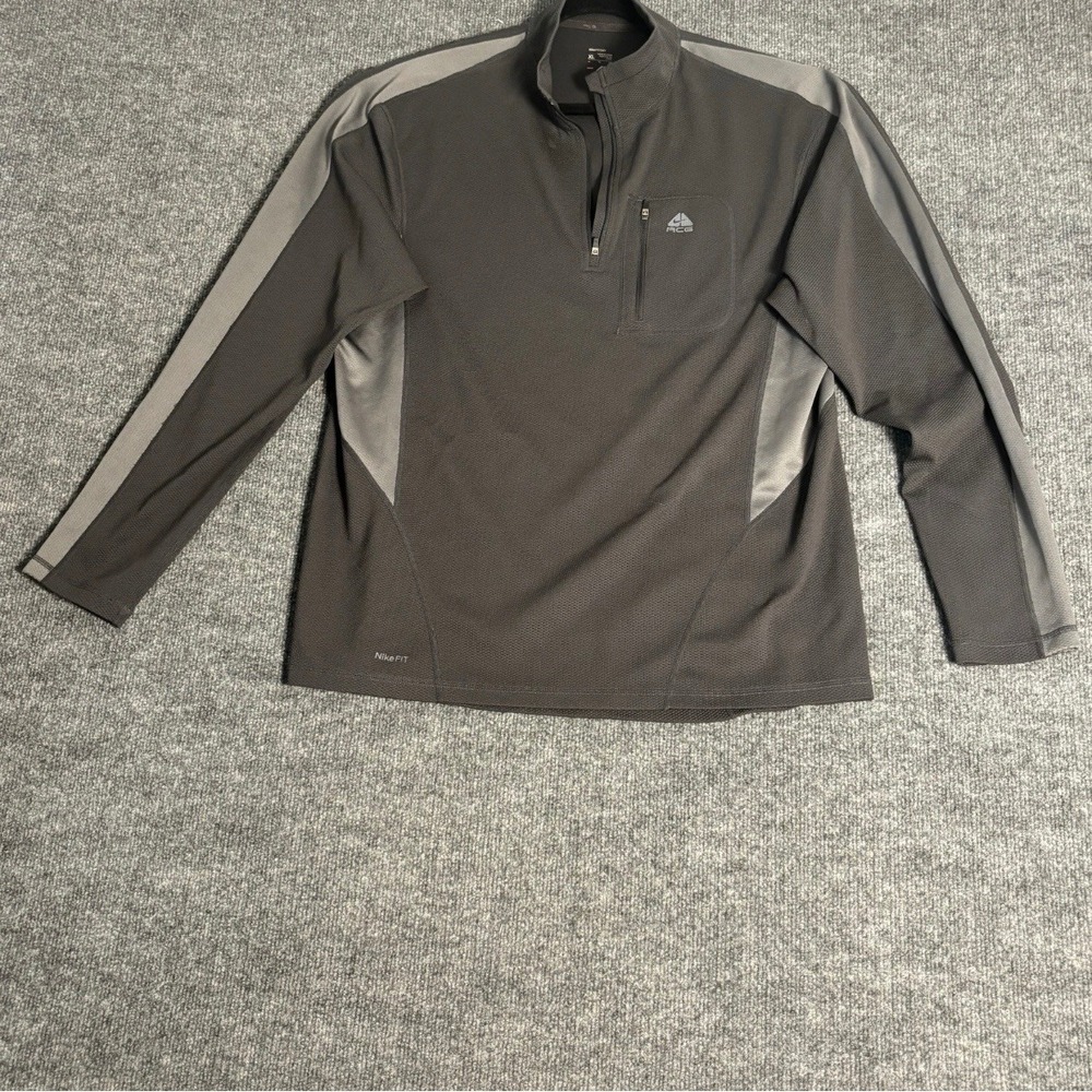 Nike ACG Dri FIT Mens XL Quarter Zip Pullover Training Shirt‎ Dark Gray